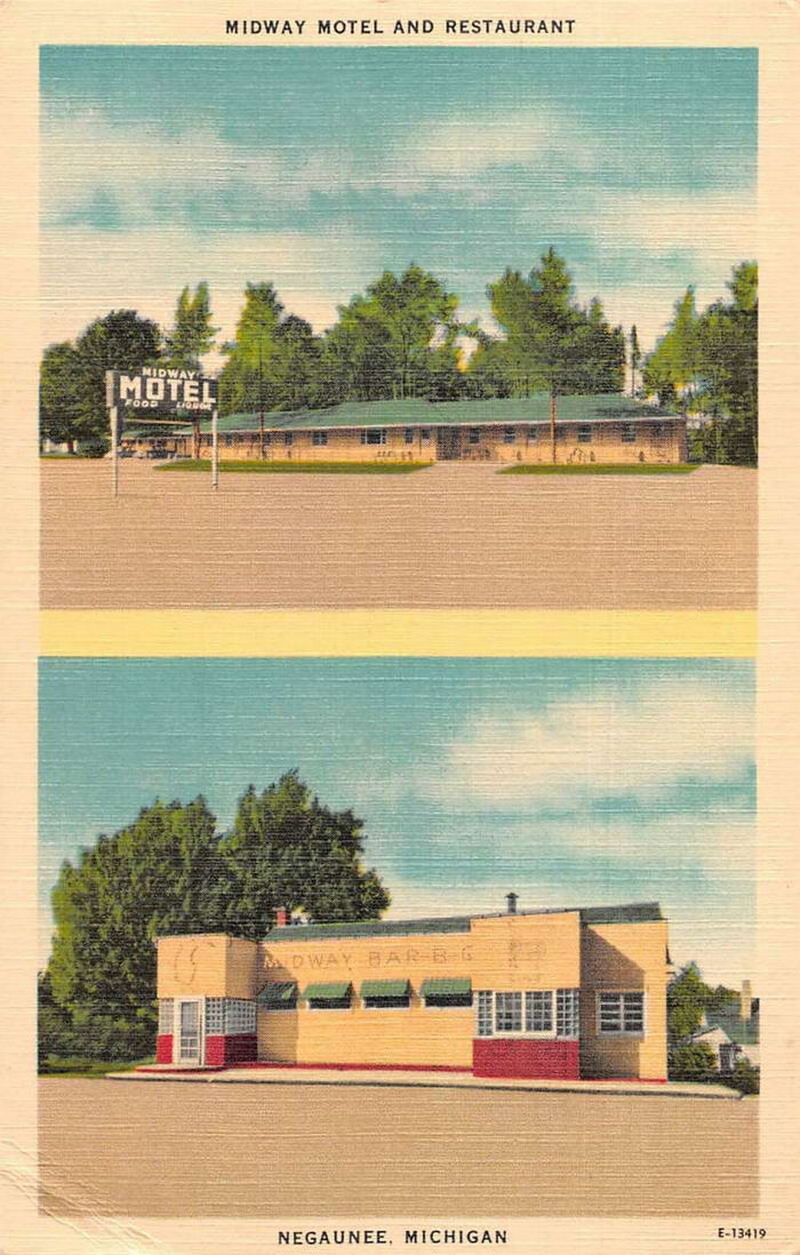 Midway Motel and Restaurant - Vintage Postcard (newer photo)